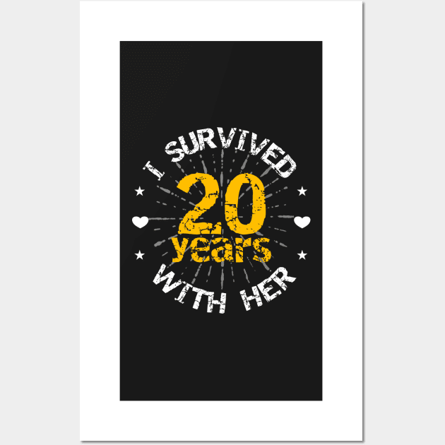 Funny 20th anniversary wedding gift for him Wall Art by PlusAdore